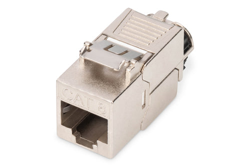 Digitus RJ-45-Kupplung – RJ-45, Cat8.1, geschirmt, werkzeugfrei, flach, weiss