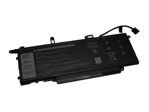 BTI Notebook-Akku – für Dell – 52 Wh, 7,6 V (4 Zellen) – Schwarz