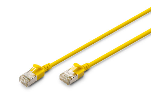 Digitus CAT 6A Patchkabel – 1 m, Gelb, geschirmt, LSZH, flach