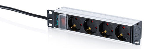 Digitus Rack-PDU – 1U horizontal, 4× Typ F, 2 m, mit Schalter, 230–250 V/16 A, 4000 W