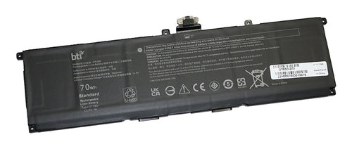 BTI Notebook-Akku – für Dell XPS 9440, XPS 14 9440, XPS9440-7134SLV-PUS – 70 Wh, 11,7 V (6 Zellen) – Schwarz