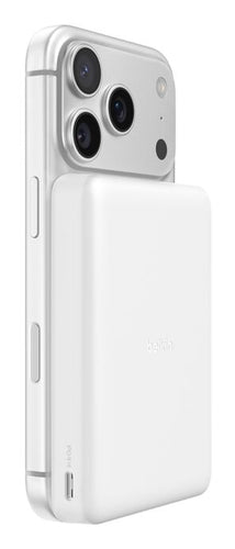 Belkin BoostCharge Slim MagSafe Powerbank 10'000 mAh – Wireless 7,5 W, Weiss