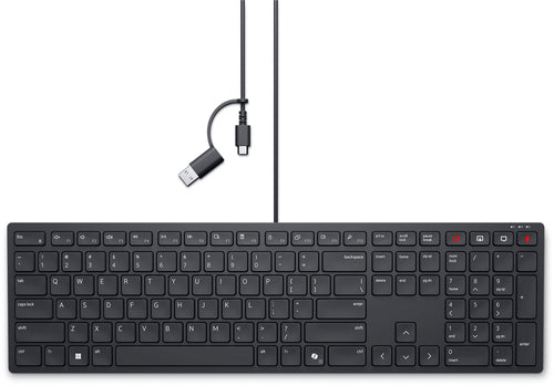 DELL KB525C – Tastatur – Membran – kabelgebunden – USB – QWERTY (US-INT) – beleuchtet – schwarz