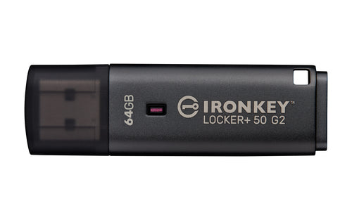 Kingston Technology Kingston IronKey Locker Plus 50 G2 – 64 GB USB-Stick, USB 3.2 Gen 1, FIPS 197 AES-256, 145 MB/s