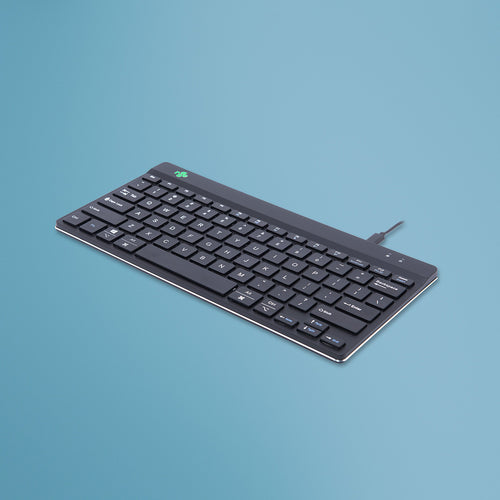 R-Go Tools Compact Break – Tastatur, kabelgebunden, US-Layout (EN), Schwarz