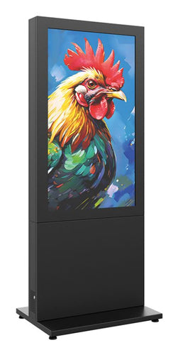 Hagor Bodenständer – bis 55" – Diebstahlsicherung, Verbessertes Kabelmanagement, für HP Kiosk 55" – Grau