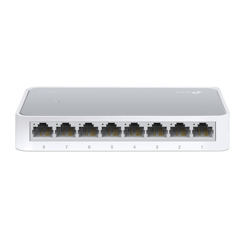 TP-Link TL-SF1008D – Unmanaged Switch – 8× 10/100 RJ-45, Weiss