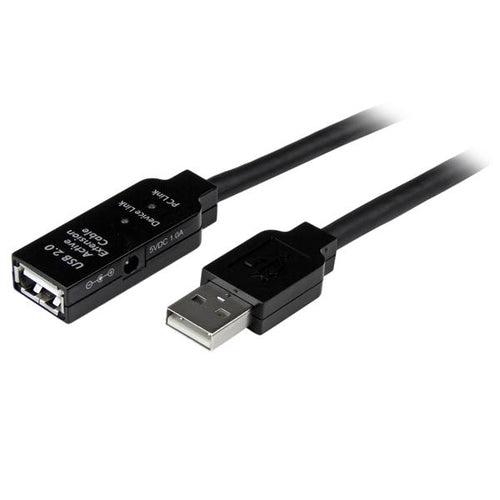 StarTech.com USB-A Verlängerungskabel (Stecker auf Buchse) – USB 2.0 (480 Mbit/s) – 20 m – Aktiv – Schwarz