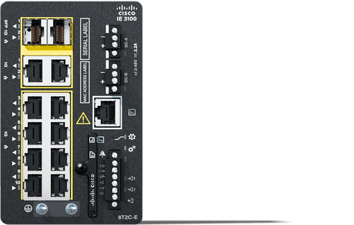 Cisco IE3100 – Managed Switch – 8×GbE, 2×SFP (Combo), PoE+