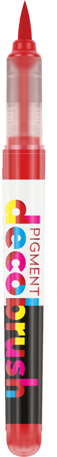 Karin PigmentDecoBrush Acrylmarker – Pinselspitze – Rot – für Papier, Metall und Glas