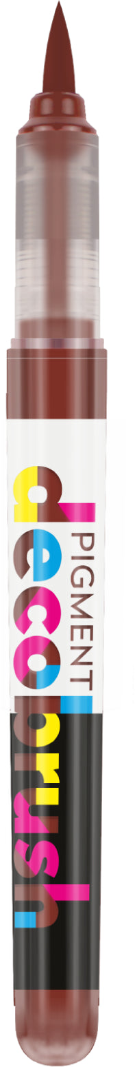 Karin PigmentDecoBrush 29Z1675 Acrylmarker – Pinselspitze – Kupferbraun – 4er-Set – für Papier, Glas und Metall
