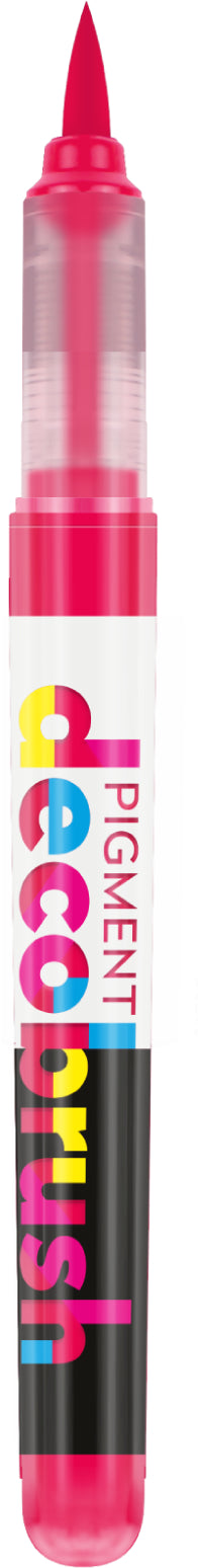 Karin PigmentDecoBrush 29Z199 Acrylmarker – Pinselspitze – Mohn, 4er-Set – für Papier, Metall und Kunststoff