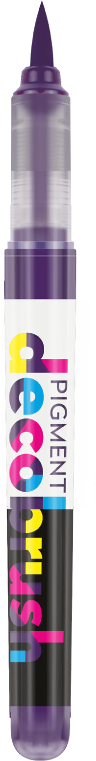 Karin PigmentDecoBrush 29Z259 Permanentmarker – Pinselspitze – Lila, 4er-Set, für Papier, Glas und Metall