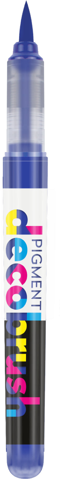 Karin PigmentDecoBrush Acrylmarker – Pinselspitze – Royalblau – für Papier, Metall und Glas