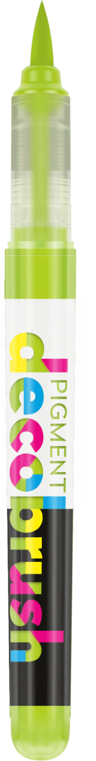 Karin PigmentDecoBrush 29Z397 Acrylmarker – Pinselspitze – Limettengrün – für Papier, Metall und Glas