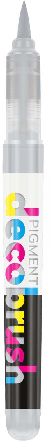 Karin PigmentDecoBrush 29Z441 Acrylmarker – Pinselspitze – Neutralgrau – 4er-Set – für Papier, Metall und Kunststoff