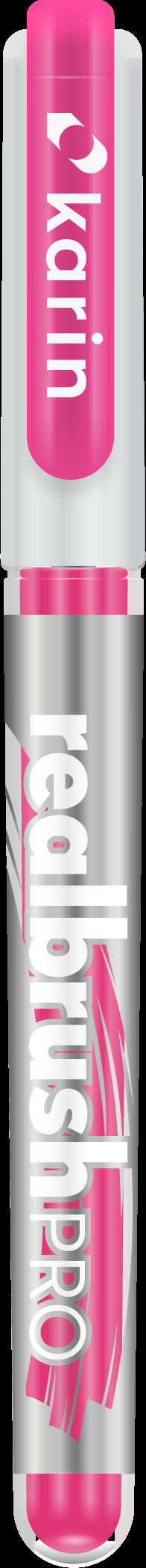 Karin Real Brush Pro Brush Pen Neon – Pinselspitze, 4 mm, pigmentiert, pink