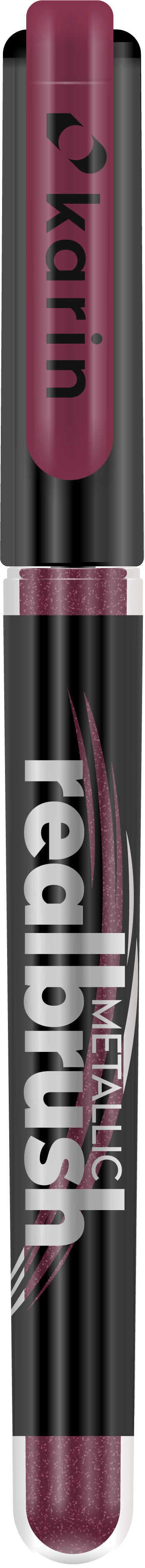 Karin Real Brush Paint Marker Metallic – Pinselspitze 4 mm – Rotviolett – für Glas, Metall und Kunststoff