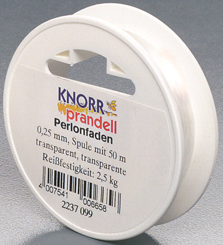 KNORR prandell Nylonfaden, Transparent, Ø 0,25 mm × 50 m
