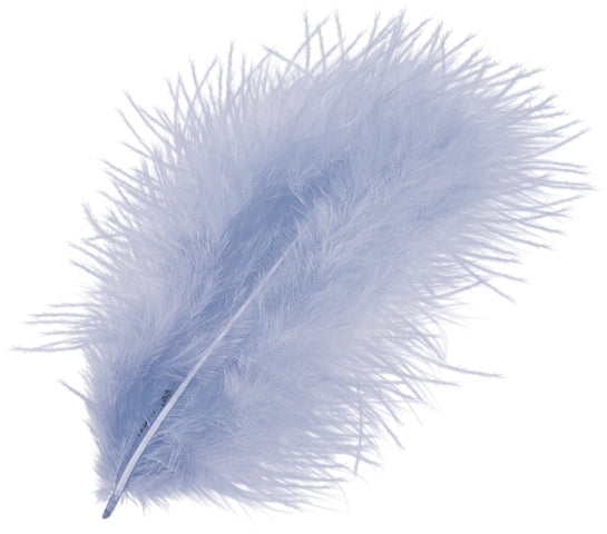 KNORR prandell Marabufedern, Eingefärbt, Wasserblau, 18,7 cm, 15 Stk.