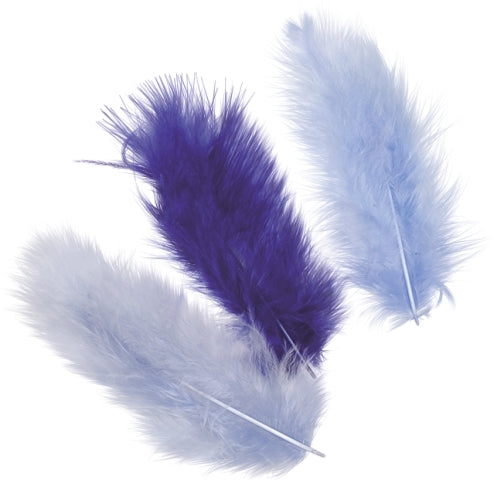 KNORR prandell Marabufedern, eingefärbt, Blau, 18,7 cm, 4 g, 15 Stk., 216619935