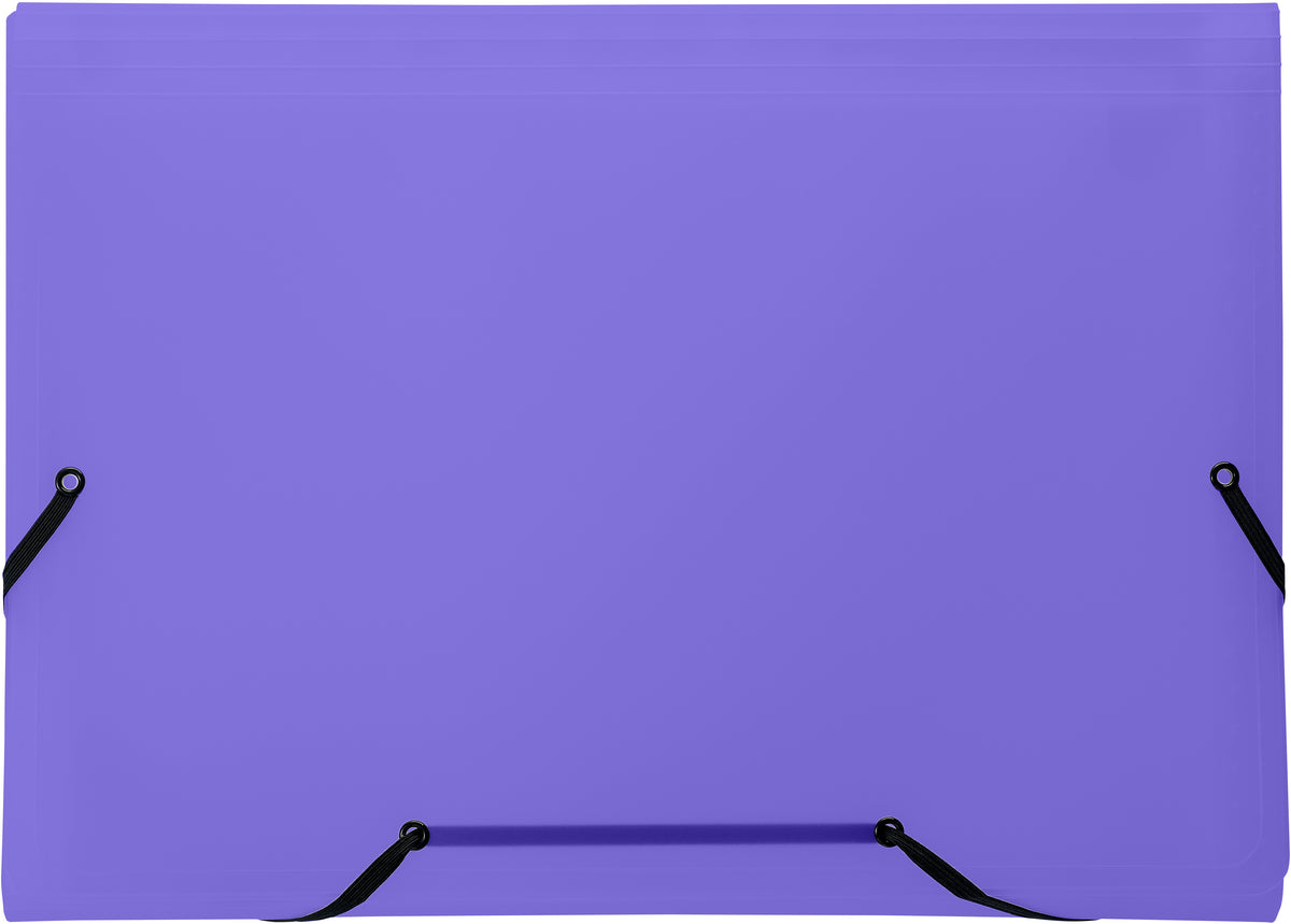Kolma Fächermappe Easy A4+ – 13 Fächer, Gummiband, Kunststoff (KolmaFlex), Violett, Füllhöhe 30 mm