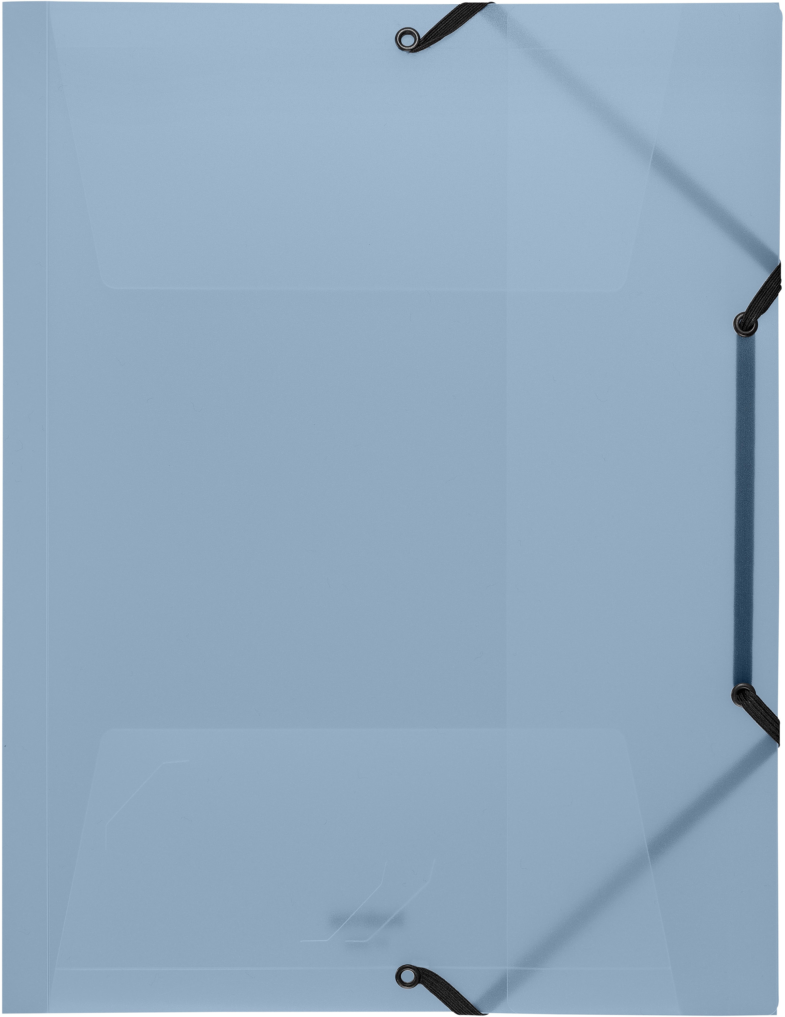 Kolma Gummibandmappe Easy A4 – Kunststoff, grau, halbtransparent, Perforation für Visitenkarten