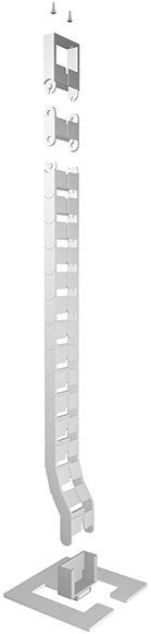 Q-lab Qube Kabelführung – L 750–800 mm, 2D, magnetisch, schwarz, Kunststoff, für Tischhöhe bis 750–800 mm