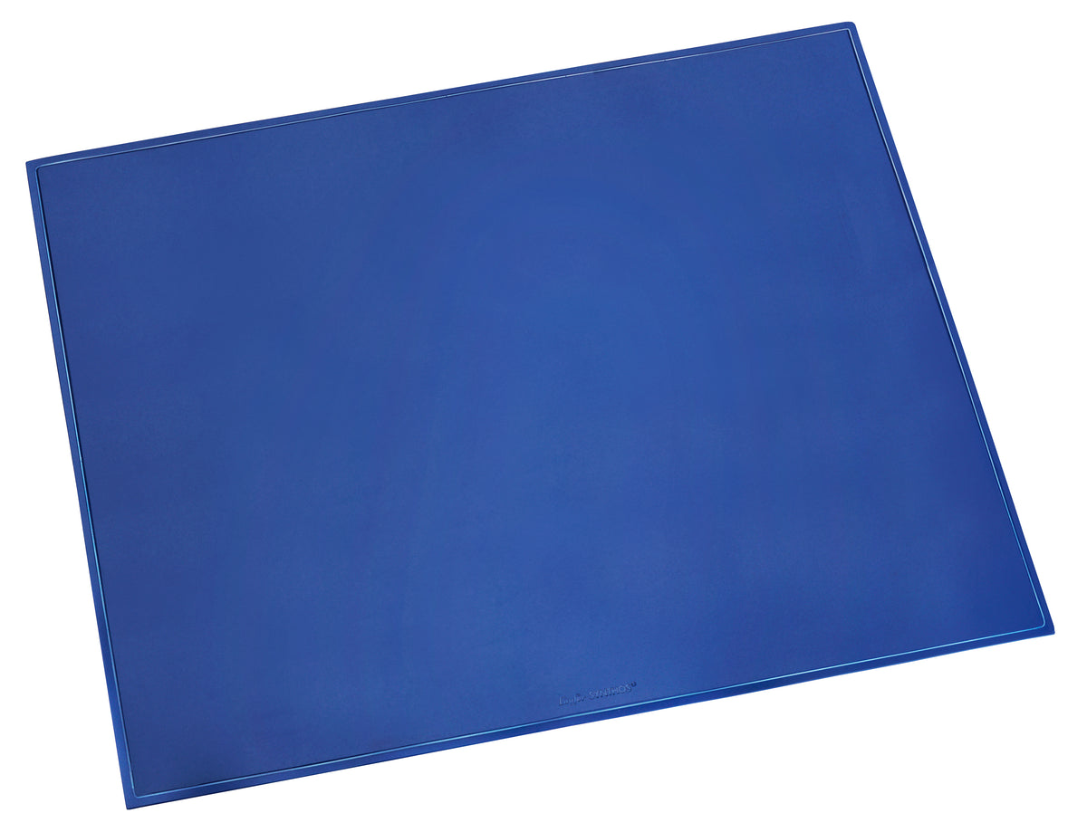 Laufer Läufer – Schreibtischunterlage Synthos – 520 × 650 mm, Kunststoff, Blau, rutschfest, abwaschbar, 1 Stück