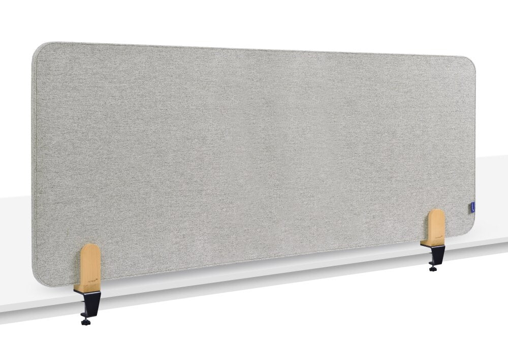 Legamaster Tischtrennwand Elements – 1'600 × 600 mm, grau, mit Klemmen, akustisch, für Tischplatten bis 48 mm