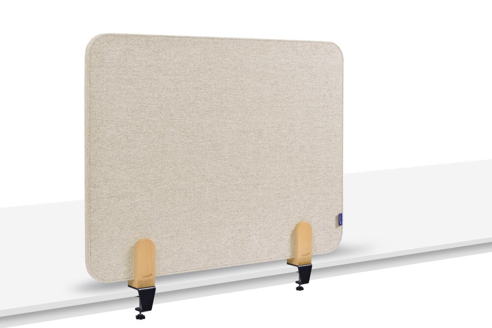 Legamaster Tischtrennwand Elements – 800 × 600 mm, Stoff, Beige, mit Klemmen, für Tischplatten bis 48 mm