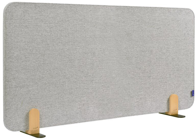 Legamaster Tischtrennwand ELEMENTS – 1'200 × 600 mm, Stoffoberfläche, Grau, mit Standfuss, doppelseitig