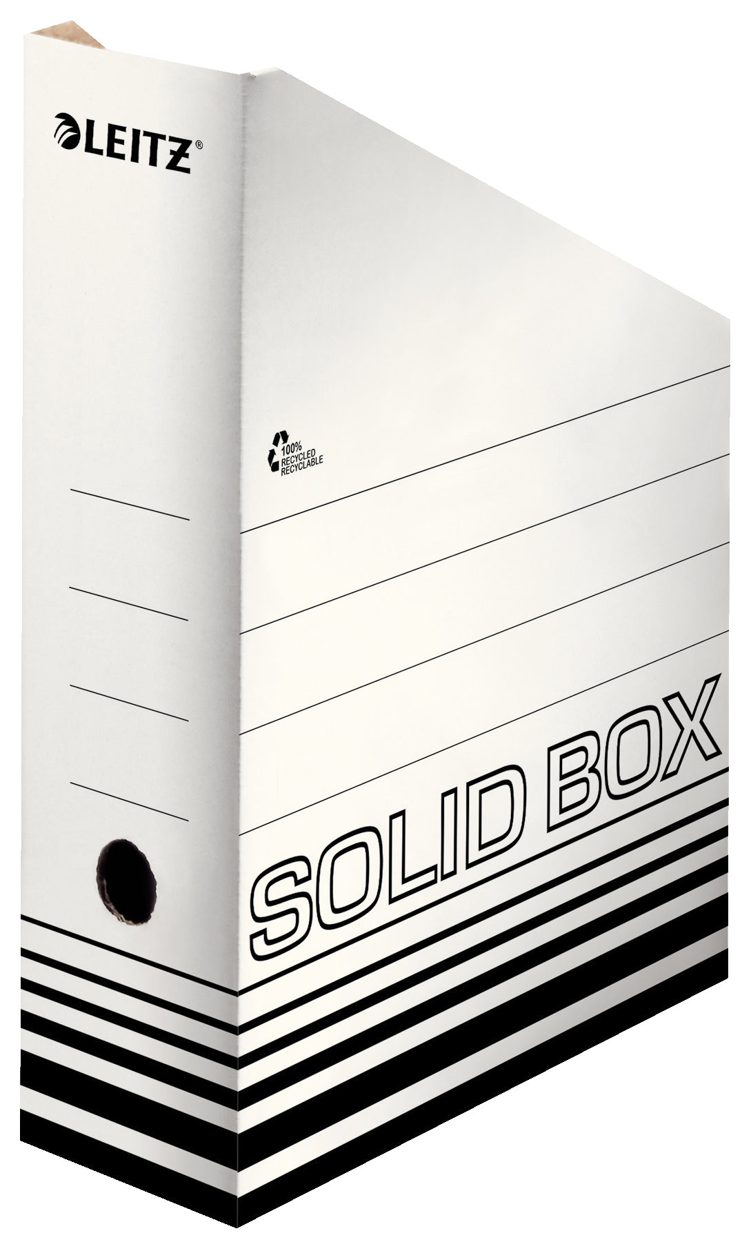 Leitz Solid Stehsammler – für A4, B 100 × H 320 × T 260 mm, schwarz/weiss, Karton
