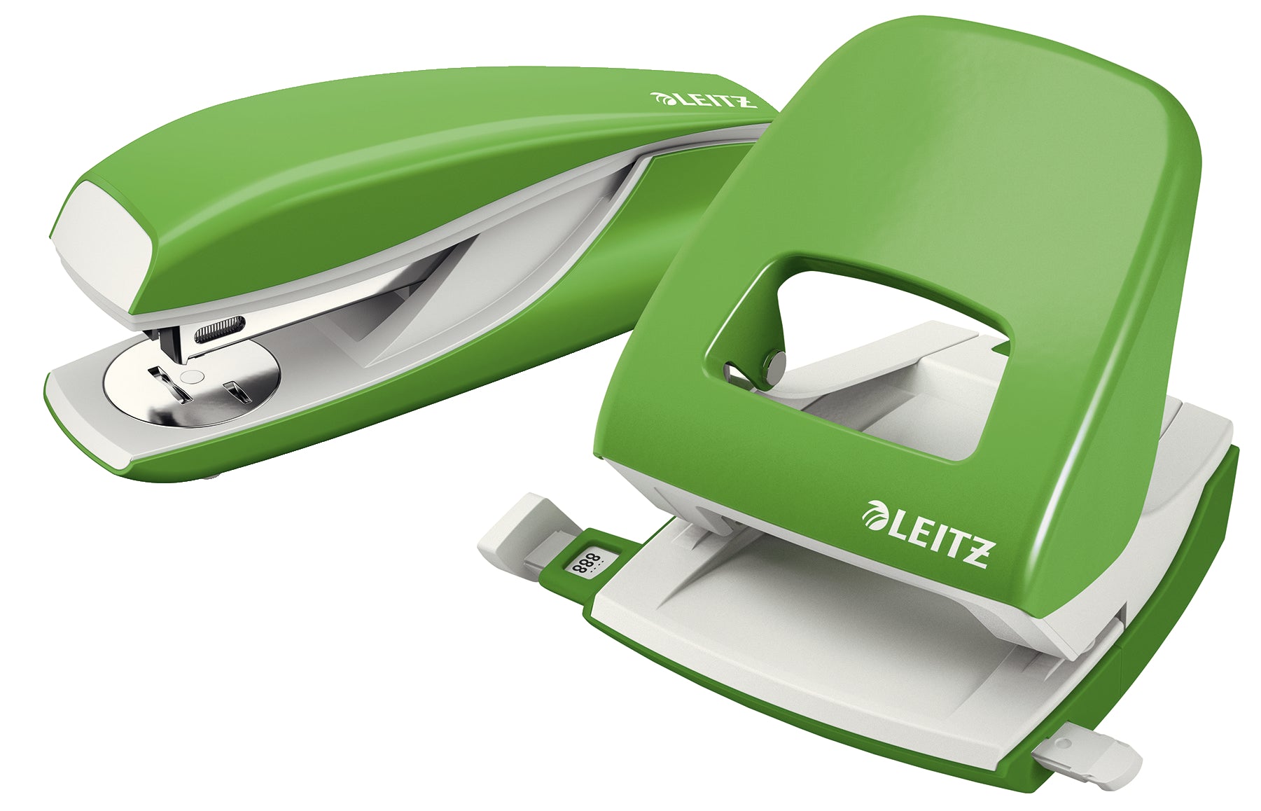 Leitz Heftgerät- & Locher-Set Nexxt WOW – für 24/6 – grün/metallisch