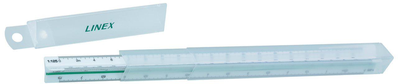 Linex Reduktionsmassstab – 33,1 cm – Dreikant – Skalen 1:15–1:100 – Kunststoff