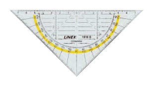 Linex Zeichendreieck, 16 cm, 45° – Polystyrol (PS), gelb-transparent