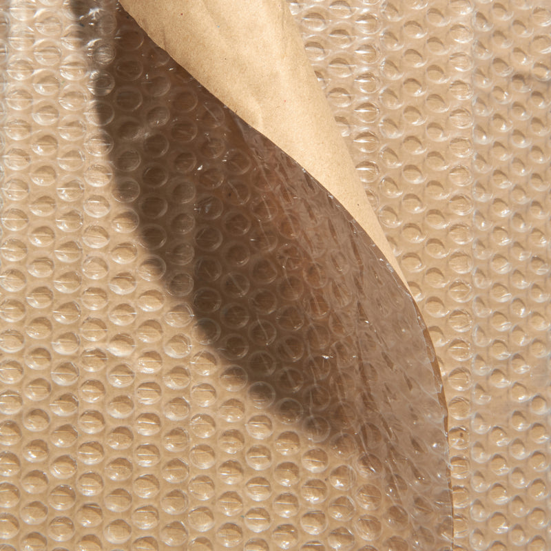 Luftpolsterfoliepapierkasch. Luftpolsterfolie, papierkaschiert – 1500 mm × 100 m – 80 µm – Papier, braun – 1 Rolle