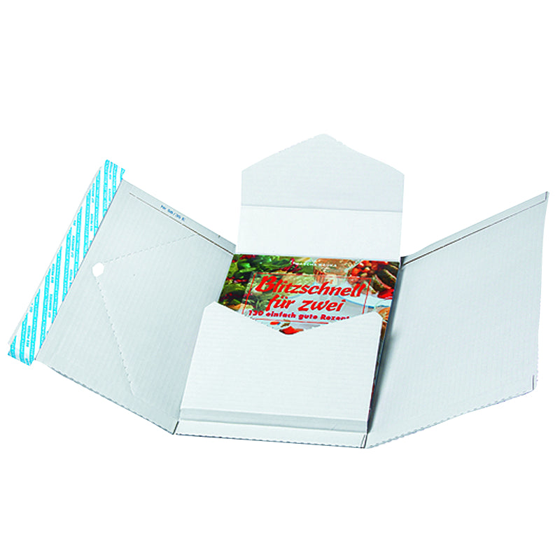 Varifix Bücherbox, variabel, weiss – 245 × 165 × 30–70 mm – 1 Stk. (Ab 50 Stk.)