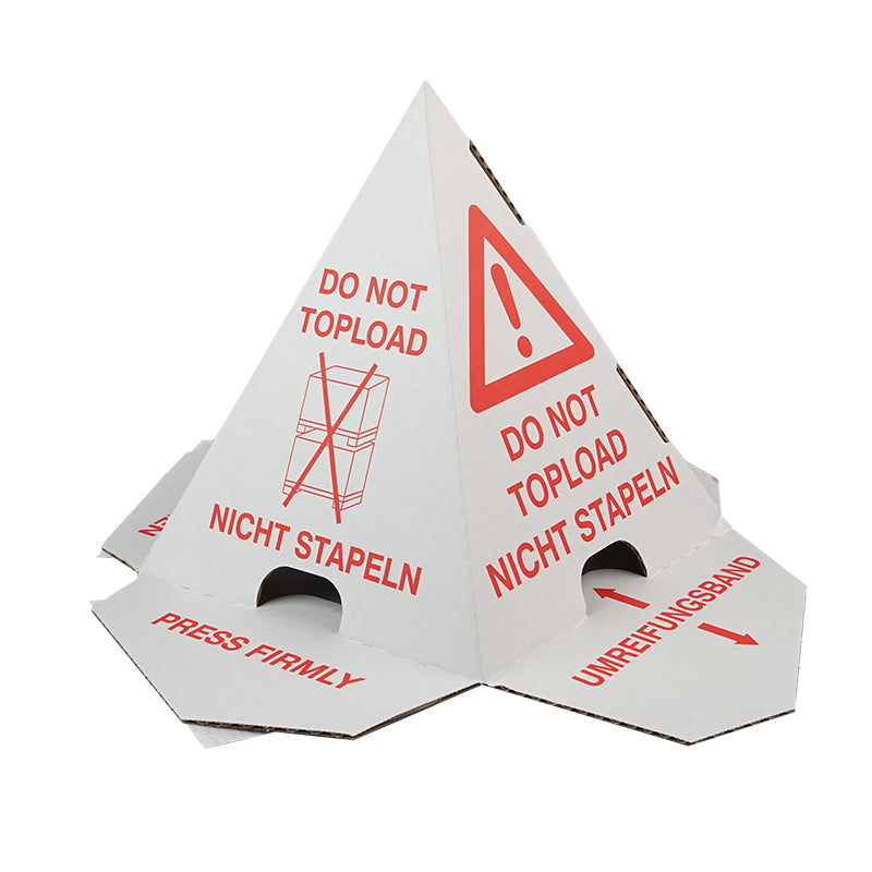 Stapelschutzdreieck 620 × 335 mm – Wellkarton, weiss – 50 Stück