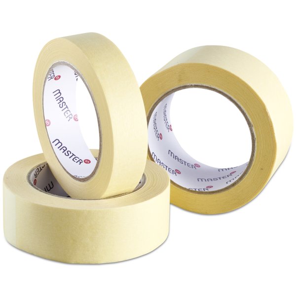 Master'in Krepp-Abdeckband Expert – 19 mm × 50 m, chamois, hitzebeständig bis 80 °C, 48 Rollen