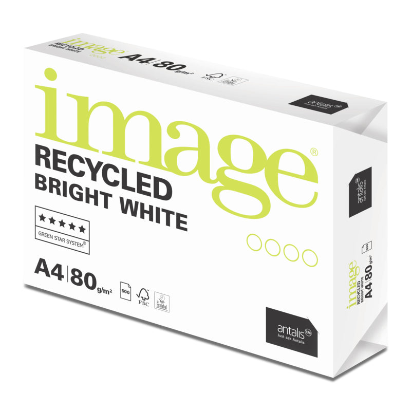 Image Recyceltes BW Recyclingpapier Weiss – A4, 80 g/m², 2500 Blatt