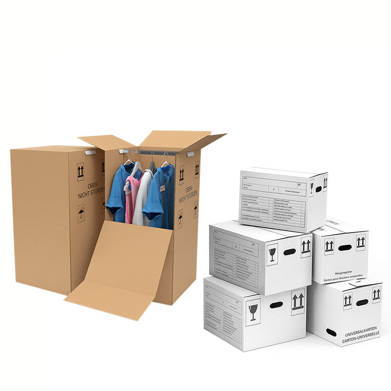 Master'in Umzugsbox, weiss, mit Grifföffnungen – 820 × 560 × 90 mm – 20 Stk.