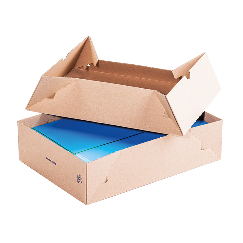Aufrichteschachtel – 305 × 215 × 50 mm, 1-wellig (E-Welle), Testliner, 25 Stück