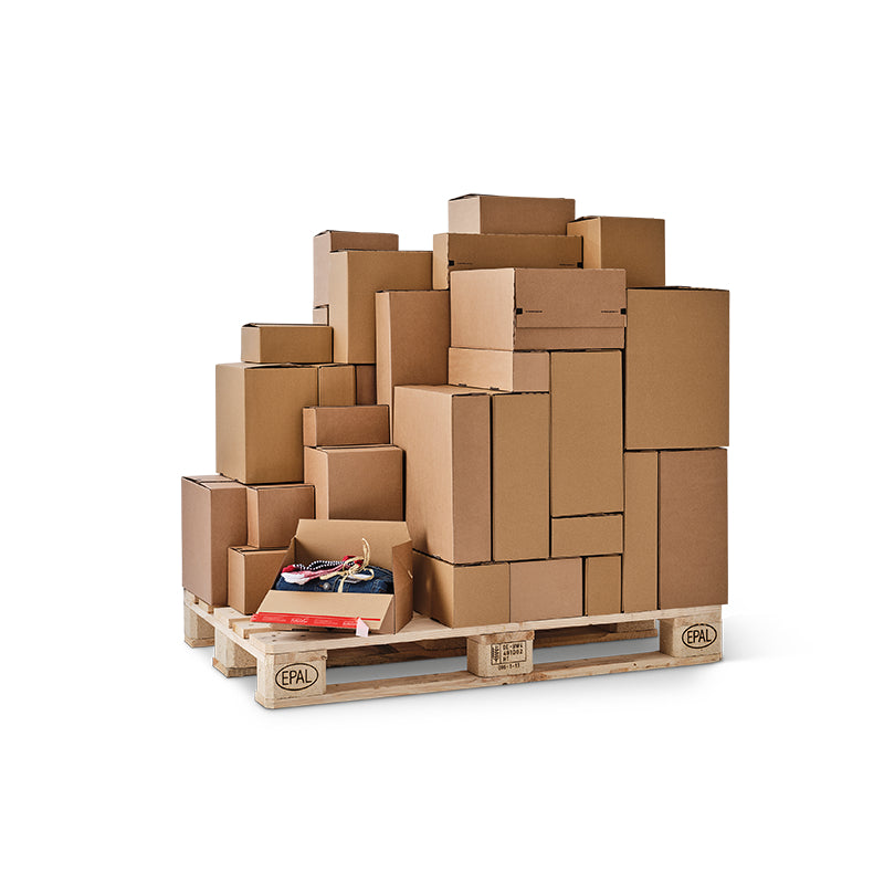 Colompac Eurobox Umzugsbox, braun – 300 × 200 × 100 mm – 20 Stk.