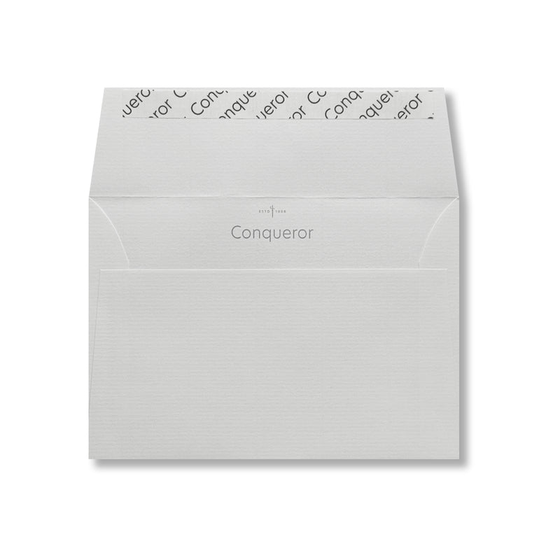 Conqueror Couvert C6, ohne Fenster, brilliantweiss, 120 g/m², gerippt, Laid – 500 Stk.