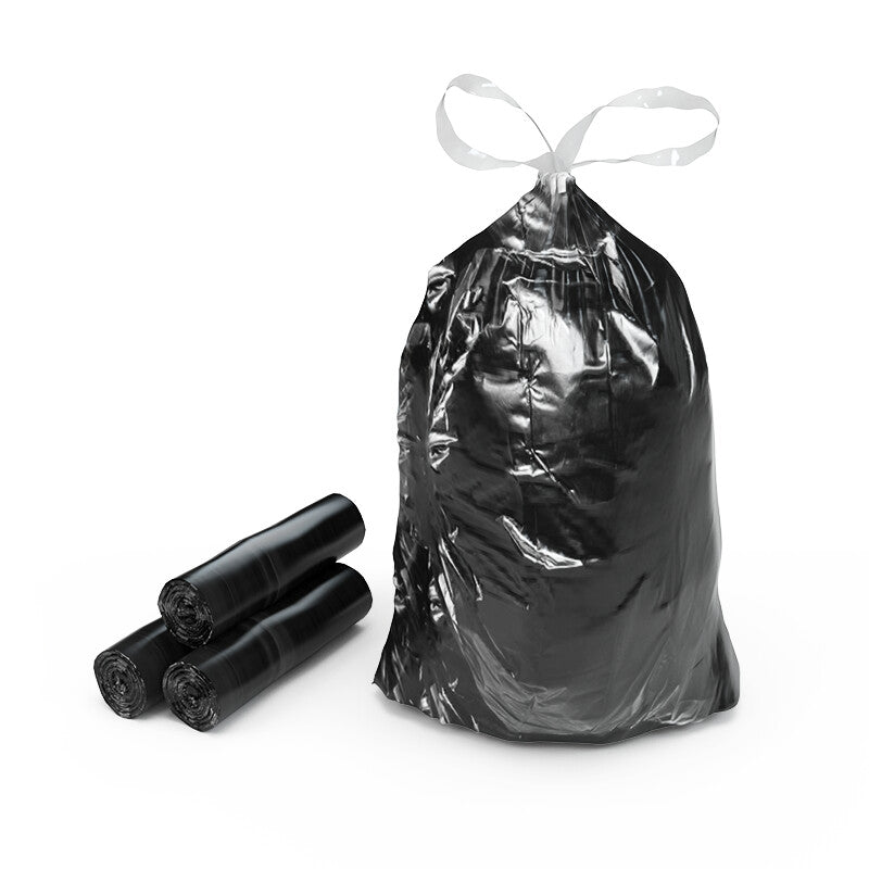 Kehrichtsäcke NoName Kehrichtsack – mit Zugband, LDPE, schwarz, 34 µm, 600 × 600 mm