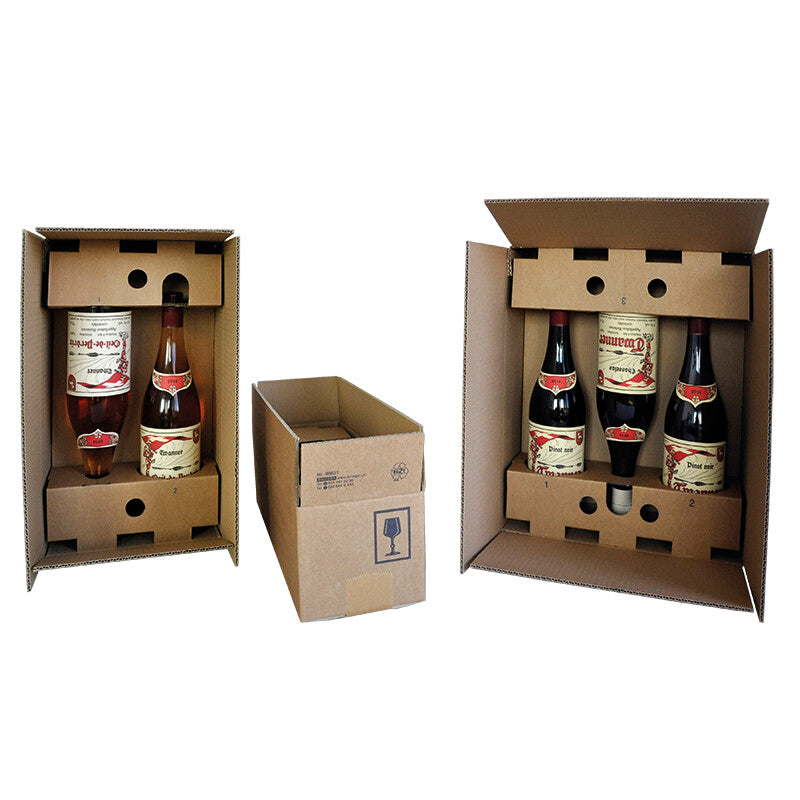 Weinversandkarton braun – 370 × 125 × 101 mm – 25 Stk.