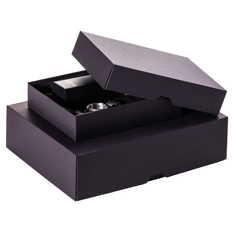 Stulpschachtel Schwarz – 301 × 213 × 80 mm – 1 Stk. (Ab 50 Stk.)