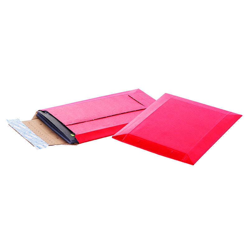 BRIMAIL Karton-Versandtasche – 176 × 246 mm, Schmalseite offen, Wellkarton, Rot, Selbstklebend – 100 Stück