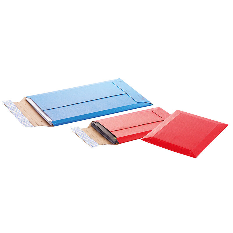 BRIMAIL Karton-Versandtasche – 176 × 246 mm, Schmalseite offen, Wellkarton, Rot, Selbstklebend – 100 Stück